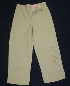JACADI Girl's Tagliola Green Flower Pants Size 5 Years NEW $117 - Picture 1 of 4