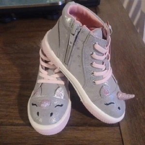 Wonder Nation Toddler Girls/Unicorn High Top Sneaker, Size 10 Zippers - Picture 1 of 16