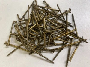 Brass Counterunk Screws 2" x 4 Nettlefolds GKN Slotted Head Lot of 144 - Picture 1 of 24