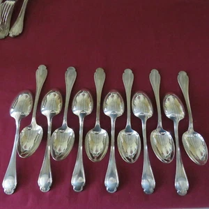 Christofle: 12 silver-plated soup spoons Pompadour 2 model - Picture 1 of 7