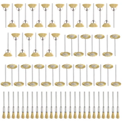 Juego de 75 piezas de ruedas de alambre bolígrafos cepillos para accesorios Dremel para herramientas rotativas Foto 1 de 4