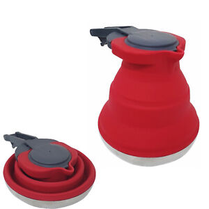 INNERCORE Red & Grey Collapsible 1.5L Kettle 100% Food Grade Silicone 