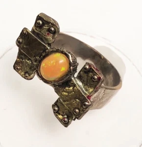 Anillo tamaño 8,5 ópalo natural plata de ley 925 - Imagen 1 de 8