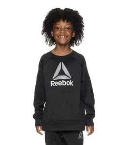 Reebok Essential Hoodie Black Kids Fleece Crew Neck Size M(8) #NS2 - Picture 1 of 1