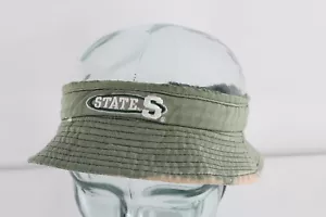 De Colección Años 90 Ropa de Calle Envejecida Michigan State University Visera Cubo Banda Sombrero - Imagen 1 de 11