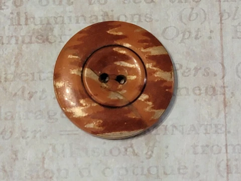 Antique Celluloid Tight Top Button  Beautiful Cover
