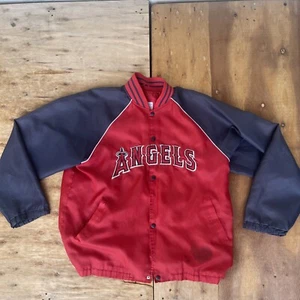 Los Angeles Angels Windbreaker Jacket Mens Medium Snap Baseball Angel Stadium - Picture 1 of 20