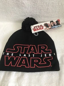 DISNEY STAR WARS The Last Jedi Pom Pom Kids Beanie Hat Black One Size - Picture 1 of 3