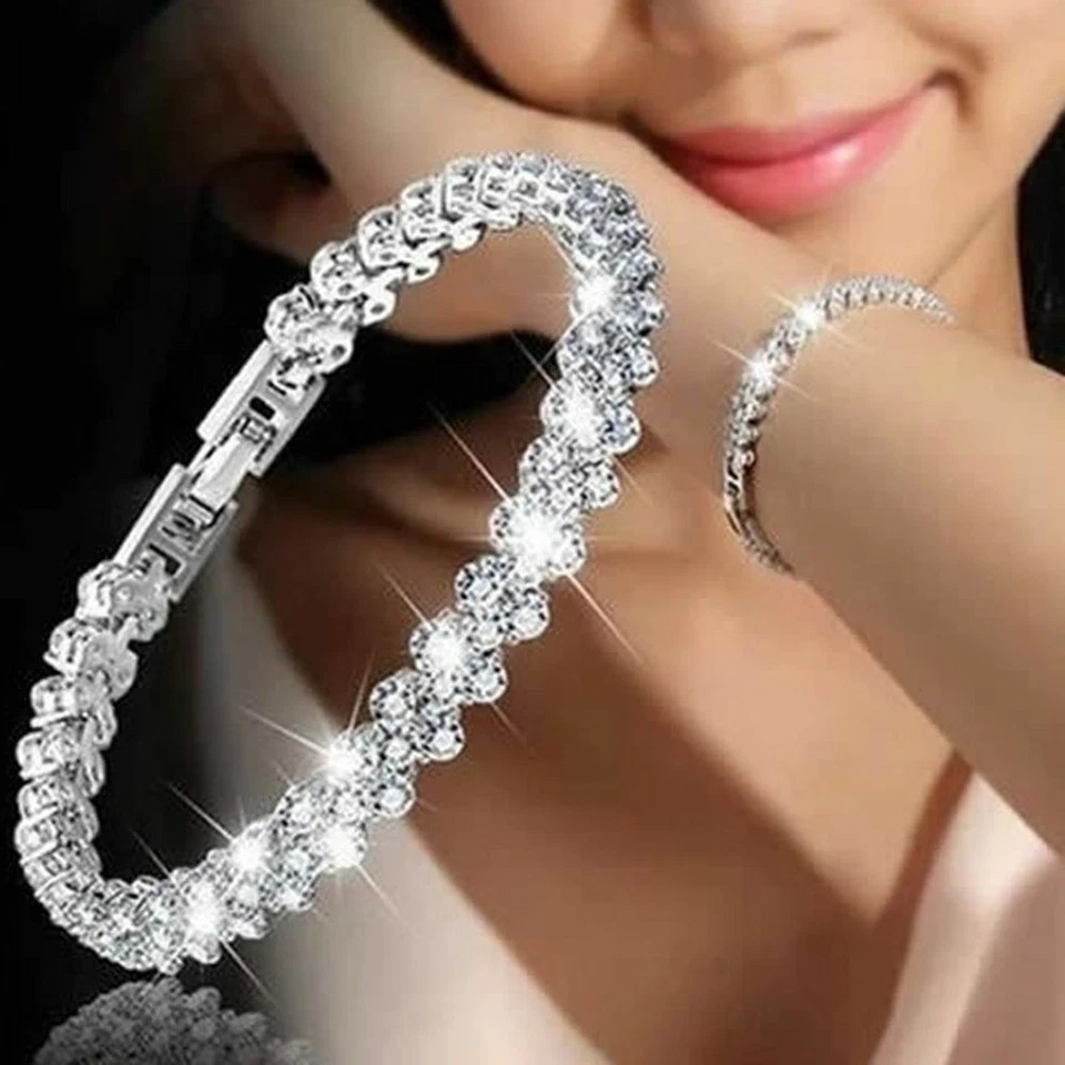 Tennis Armband Sport Zirkonia Strass Silber Gold Cubic Damen Mode Schmuck - Bild 1 von 4