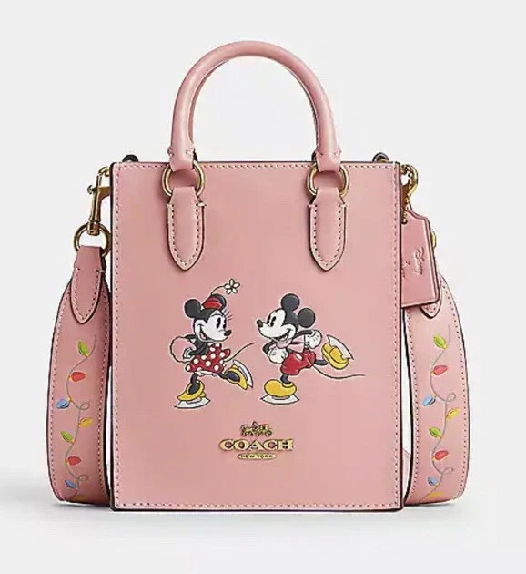Coach CN023 Disney X Coach North South Mini Tote with Ice Skate Motif Blush