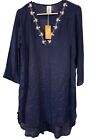 Kona Sol Women's Embroidered Kaftan Swim Suit Cover Up Size M  Nwt