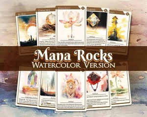x10 Mana Rocks Watercolor - High Quality Altered Art Custom Cards - Picture 1 of 9