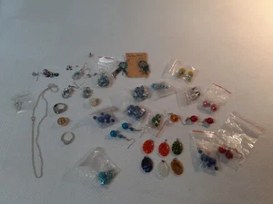 Vintage lot 6 lampwork glass pendants Rings Earings necklace Costume Jewelry(H) - Picture 1 of 3