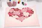 Heart-shaped Roses 3D Shower Curtain Waterproof Fabric Bathroom Decoration