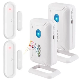 Sensor de timbre abierto inalámbrico LED luz intermitente 36 timbres para personas sordas 2 piezas - Imagen 1 de 12