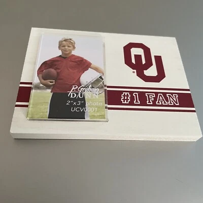 University Of Oklahoma Sooners  #1 Fan Wood Tabletop Magnetic Pic Frame Si 2 x 3 - Image 1 of 2