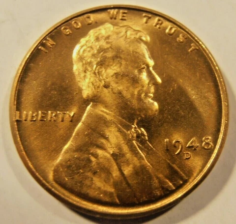 1948 D  LINCOLN CENT - BU, from a nice roll Cover
