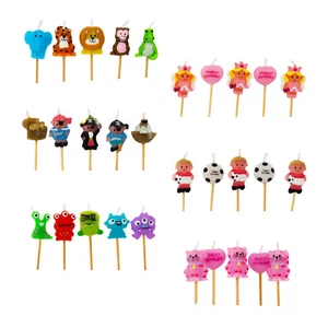 5 X Birthday Party Cake Candles Topper Decoration Pick Girls Boys Kids Candle - Picture 1 of 6