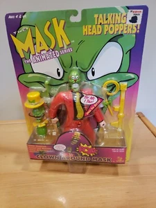 RARA Figura de acción vintage 1997 The Mask serie animada payaso alrededor máscara nueva - Imagen 1 de 10