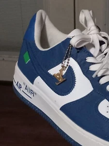 Size 8 - Nike Air Force 1 Low by Virgil Abloh x Louis Vuitton LV Blue - Picture 1 of 5