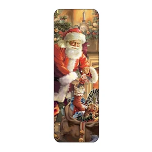 FATHER CHRISTMAS SANTA STOCKING NOVELTY BOOKMARK IMAGE BOTH SIDES GREAT GIFT - Picture 1 of 1