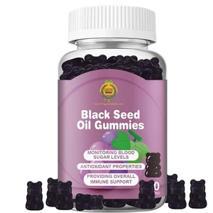 Black Seed Oil Gummies Energy, Immune Boost, Super Food Extra Strength Vegan OG - Picture 1 of 5