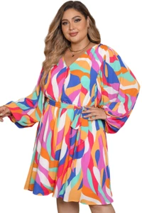 Nuevo Vestido Corto Para Mujer Floral Brillante Manga Larga Talla 8-10 - Imagen 1 de 6