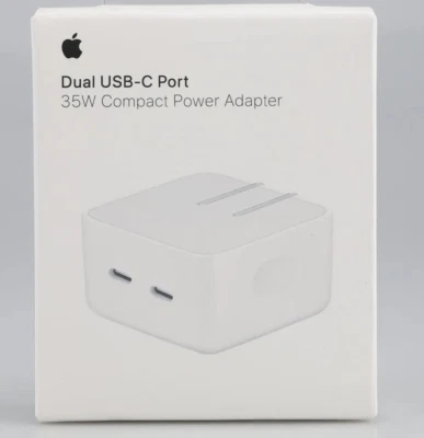 New OEM Apple 35W Dual USB Type-C Port Compact Power Adapter Sealed Box Original - Image 1 of 2