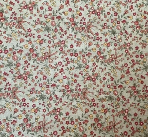 Vintage Kessler 25th Anniversary Rose on Green Cotton Fabric 1 Yard A7 - Picture 1 of 4