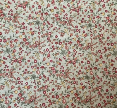 Vintage Kessler 25th Anniversary Rose on Green Cotton Fabric 1 Yard A7 - Image 1 of 4