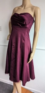 WAREHOUSE Debut Strapless Dress Lined Wedding Bridesmaid Prom Satin S - Picture 1 of 4