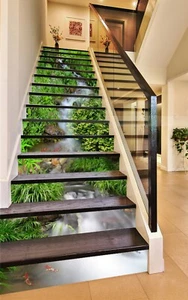 3D Grass River ZHU709 Stair Risers Decoration Photo Mural Vinyl Wallpaper Zoe - Bild 1 von 5