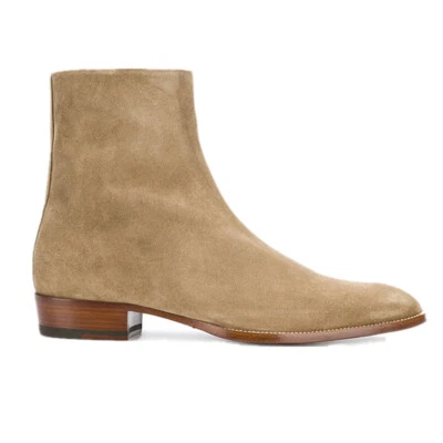 Elegantes botas Chelsea británicas al tobillo de cuero de gamuza real Occidente occidental nuevas Foto 1 de 4