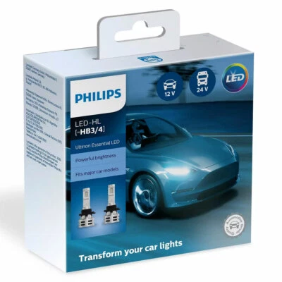 2pcs Original Philips Ultinon Essential LED Car Bulb HB3 9004 HB4 9005 6.500K - Image 1 of 2