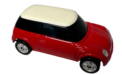 MAISTO MINI COOPER RED 1:64 DIECAST 2 1/2" CAR W WHITE ROOF & SILVER RIMS LOOSE - Image 1 of 4