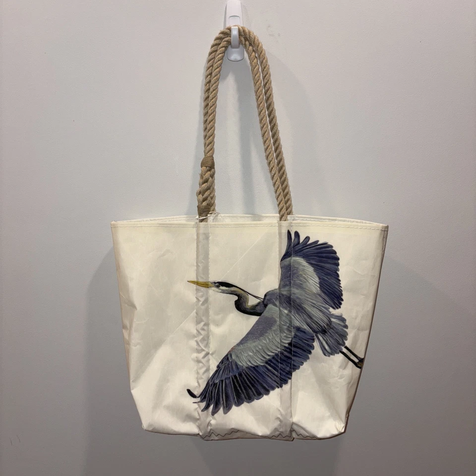 Sea Bags 中号蓝色 Herron 托特包 带大麻手柄和手机口袋 — 第 1/4 张图片