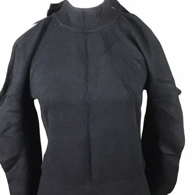 Suéter pequeño INC International Concepts para mujer negro hombro frío lazo trasero  Foto 1 de 4