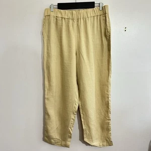 Haven Well Within Womens Beige Linen Straight Leg Lounge Pants Elastic Waist XL - Picture 1 of 6
