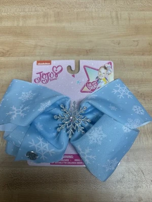 JoJo Siwa Large Holiday Snowflake With Rhinestone Hair Bow Baby Blue/iridescent - Image 1 of 3