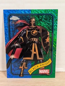 2025 Topps Chrome Marvel Black Knight Blue & Green Shimmer Refractor /199 - Imagen 1 de 5
