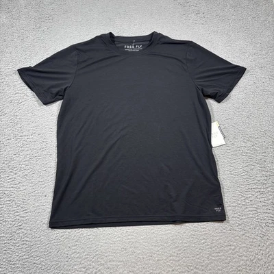NWT Free Fly Shirt Mens Sz M Black Elevate Lightweight Soft Viscose Bamboo $54 - Image 1 of 4