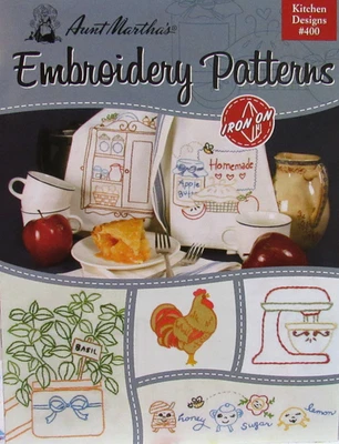 Aunt Martha's KITCHEN DESIGNS 400 Embroidery Transfer Pattern Book Chicken Herbs - Image 1 of 4