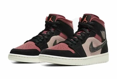 Nike Air Jordan 1 Mid Women's Sizes Particle Beige Black BQ6472-202 - Image 1 of 4