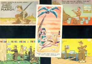 13 MILITARY HUMOR POSTCARDS - Picture 1 of 2