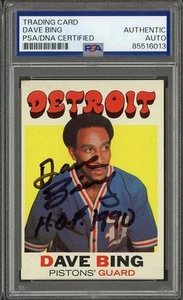 1971-72 Topps Dave Bing Auto Insc. HOF 1990 PSA authentique - Photo 1/2
