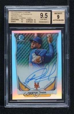 2014 Bowman Chrome Prospect Refractor /500 Gabriel Ynoa BGS 9.5 GEM MINT Auto - Image 1 of 2