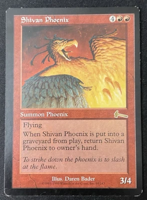 Shivan Phoenix Urza's Legacy 1999 - Played - Vintage MTG Magic The Gathering - Image 1 of 2