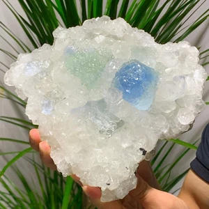 6.6LB Natural blue green Cube Fluorite Mineral Crystal Specimen/China - Picture 1 of 15