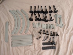 Lot of 45 LEGO Monorail Train Bases with 2 Wheels Bogies 2686, Tracks, Switches