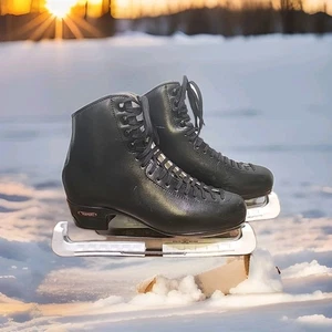 Risport Laser Black Leather Figure Ice Skates - UK Size 9.5 Italy 295 - RRP £150 - Picture 1 of 10